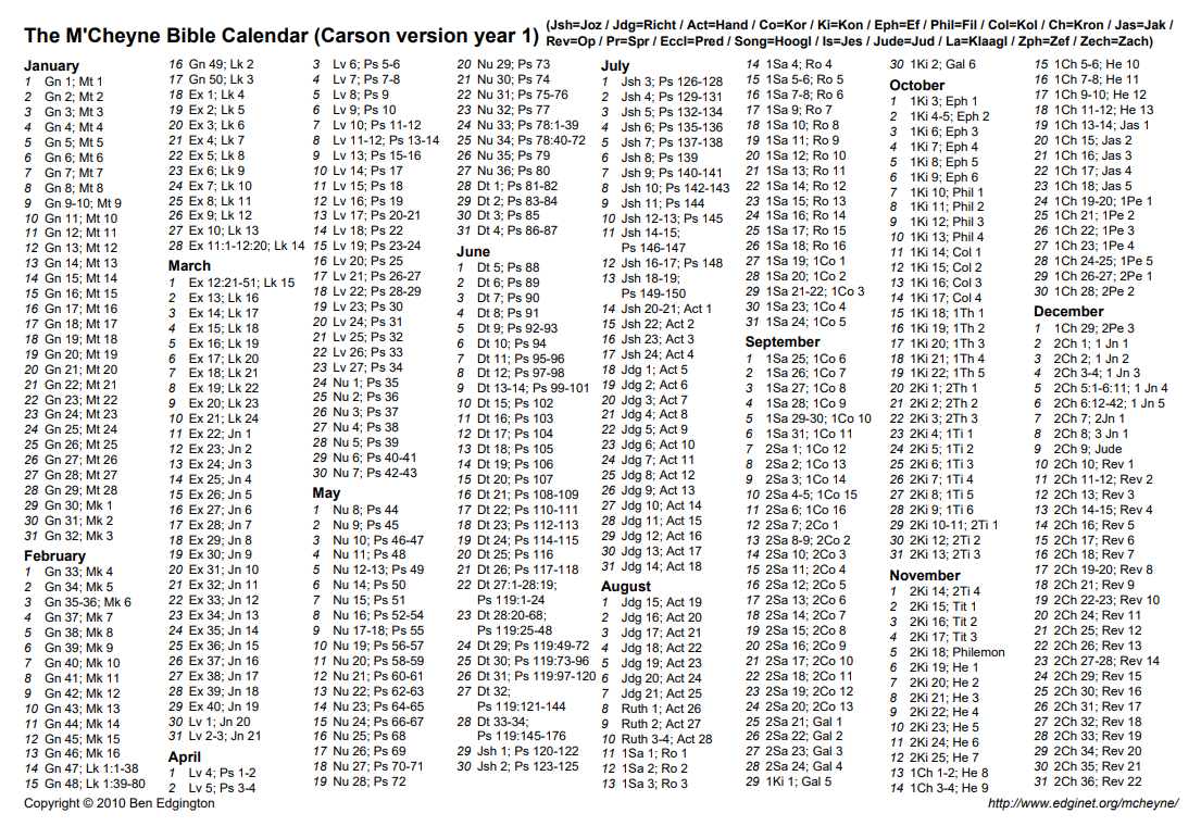 Bijbelrooster - Gereformeerde Gemeente van Middelburg-Zuid